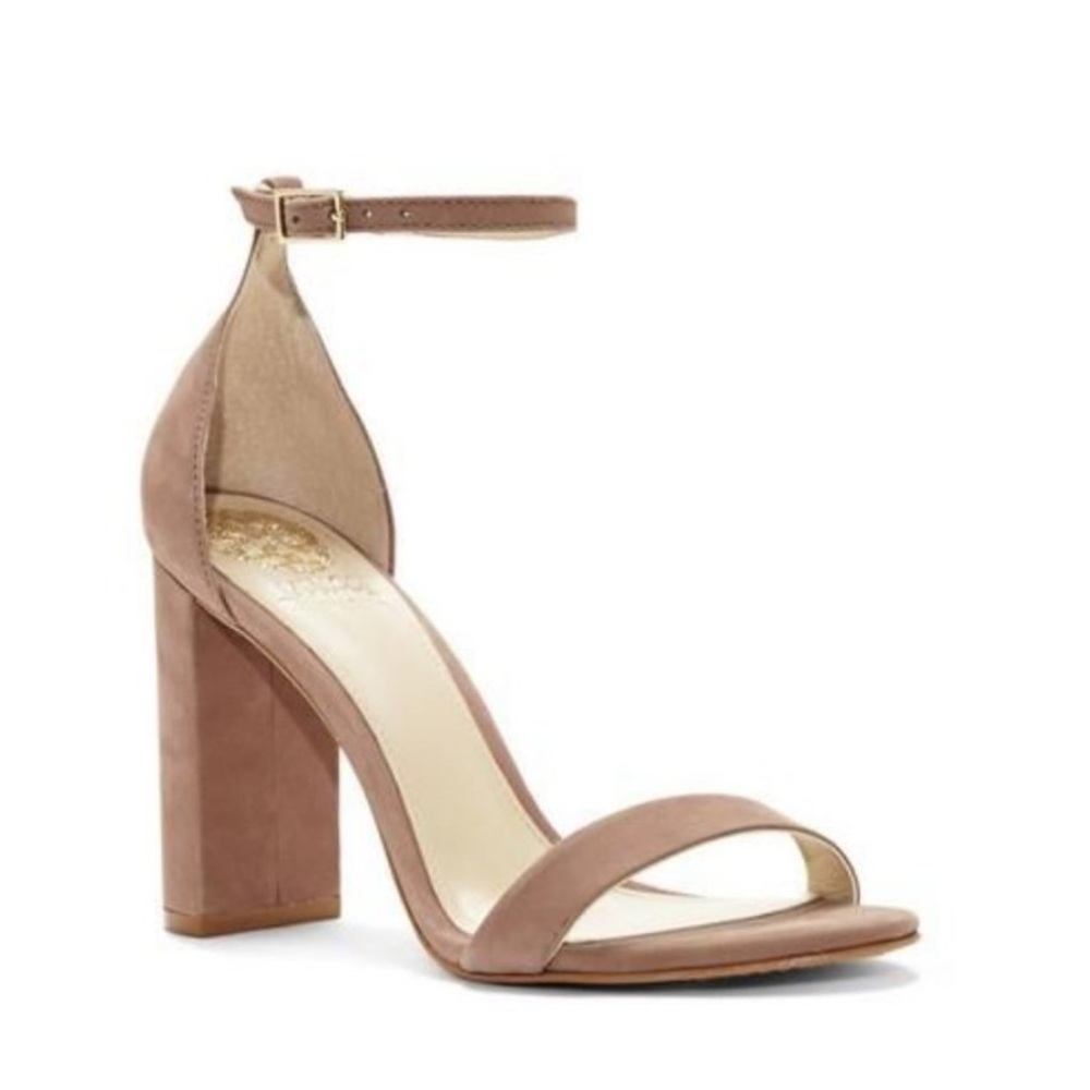 Vince Camuto Malissa Suede Ankle Strap Sandal Nude Taupe 9.5